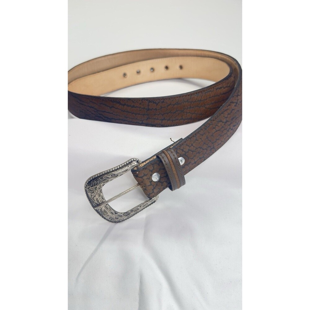 Genuine Leather Belt Brown Size 52. Made In Mexico. Western Style. Men's